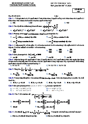 Đề ôn thi học kì 1 Toán lớp 11